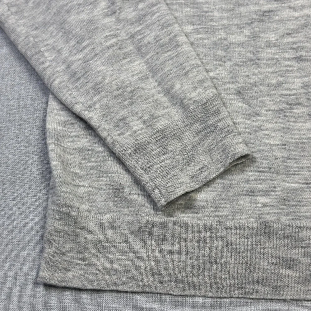 Qi New York Wool Sweater Pullover Mens XL Gray Crew Neck Long Sleeve